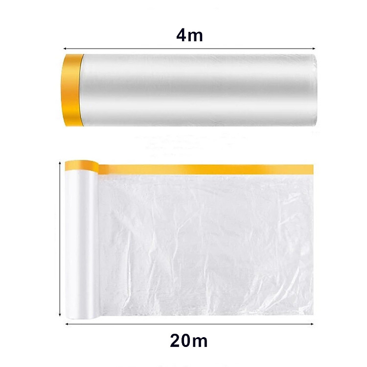 Màng bọc nilon che bụi đa năng KM 4794 keo dính 1 đầu cuộn 4x20m hàng Nhật