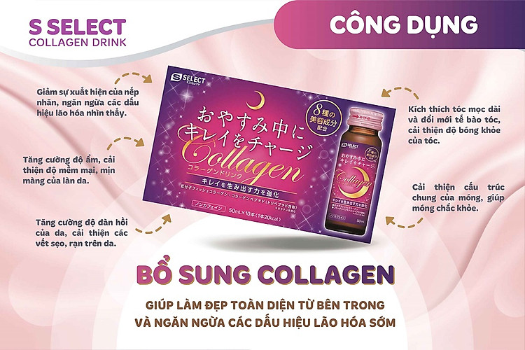 Nước uống làm đẹp da S Select Collagen Drink (Hộp 10 lọ) - 4
