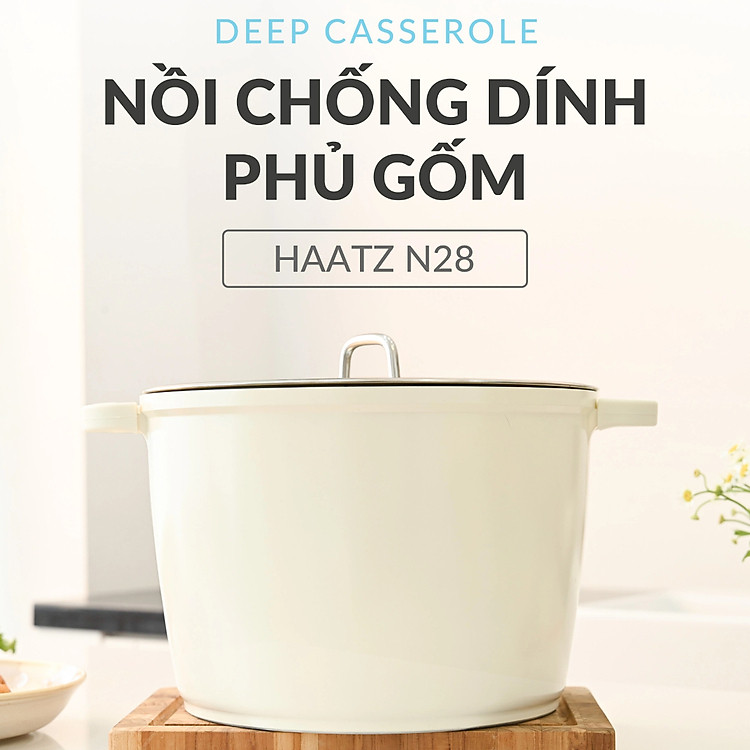 Nồi luộc gà chống dính phủ gốm Haatz Hàn Quốc dung tích 10L size 28cm
