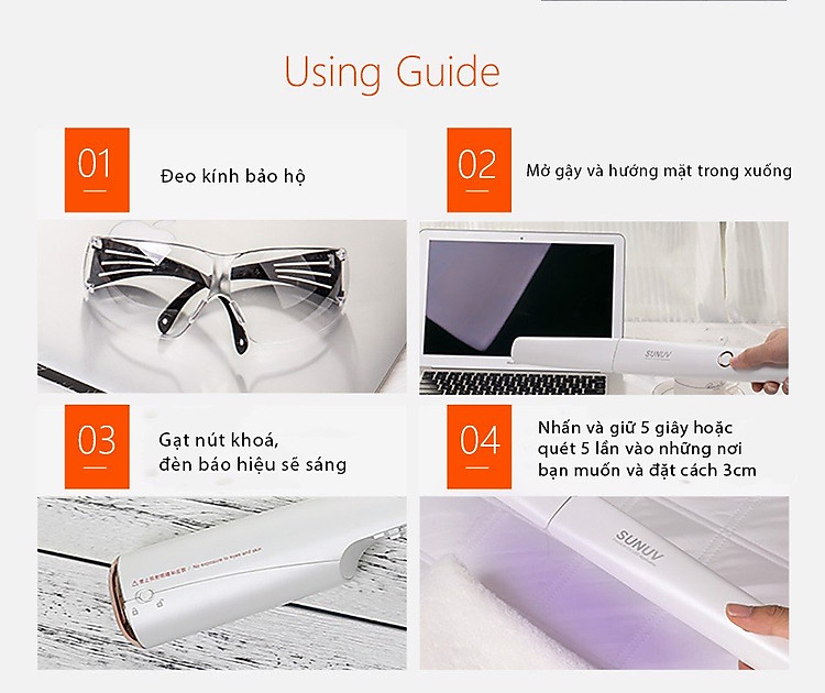 máy tiệt trùng khử trùng bằng tia uv dạng gậy đa năng có thể gập lại gọn gàng để mang theo khi đi du lịch 6