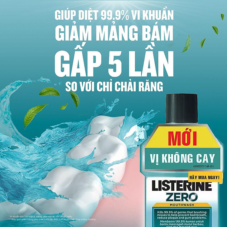 Listerine Coolmint Zero Alcohol Mouthwash 250ml - 1