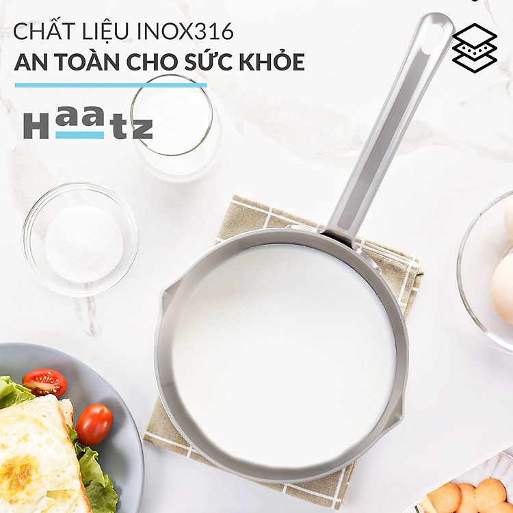 Quánh Inox 316 đúc nguyên khối Haatz Hàn Quốc 12cm