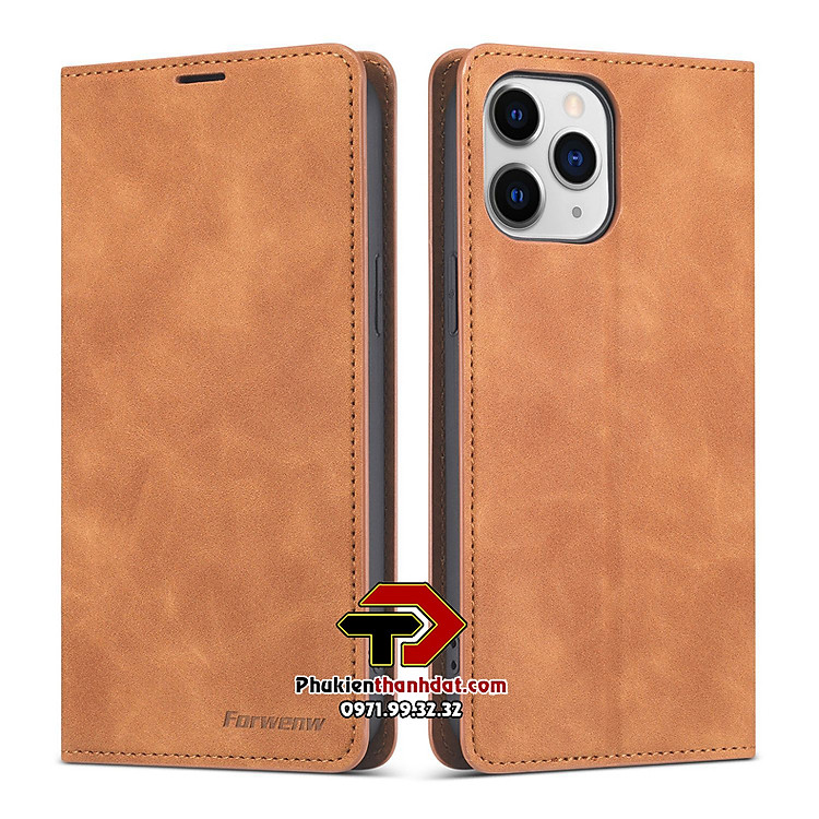 Bao da dạng ví cho iPhone 14  Pro chính hãng Forwenw da thật, có ngăn cài thẻ, đựng tiền - Hàng chính hãng 