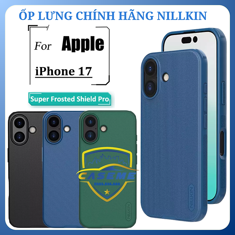 Ốp lưng iPhone 17 Nillkin Super Frosted Shield Pro Matte dạng sần chính hãng