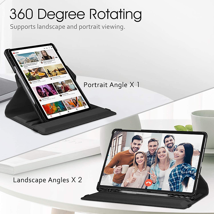 Case bao da chống sốc xoay 360 độ cho Samsung Galaxy Tab S8 Plus /  Tab S7 Plus / Tab S7 FE 12.4 inch có khe S-Pen hiệu HOTCASE