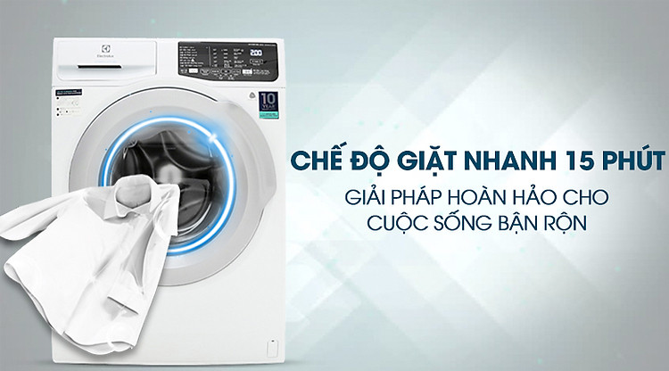 Giặt nhanh 15 phút - Máy giặt Electrolux Inverter 8 kg EWF8025CQWA 