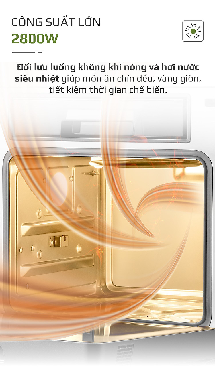 Nồi Chiên Hơi Nước Olivo SF16 Pro Thương Hiệu Mỹ Cao Cấp Gồm 56 Chức Năng Làm Bít Tết Hấp Nướng Hâm Nóng Đa Năng Dung Tích 16 Lít Công Suất 2800 W - Hàng Chính Hãng