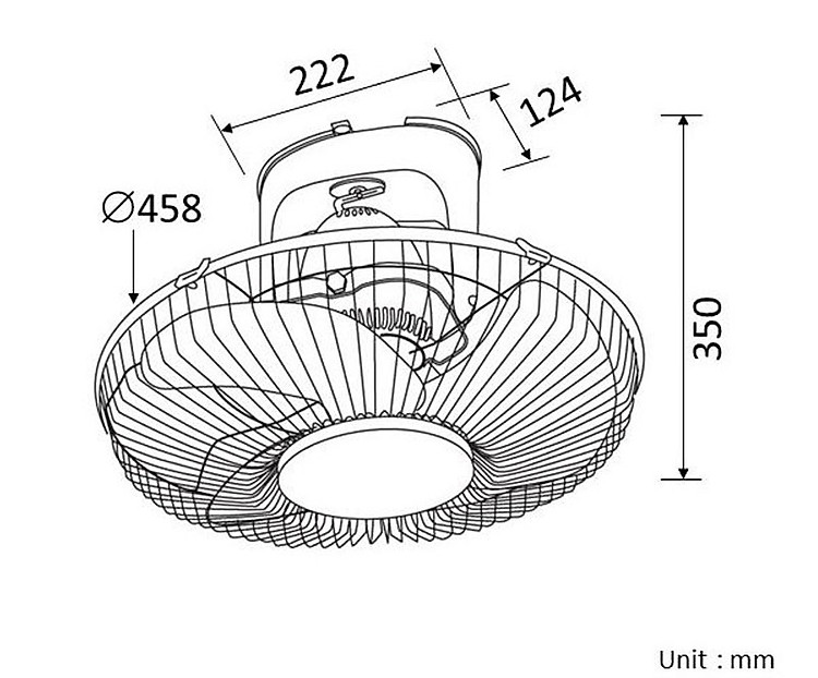 Kích thước của quạt trần Panasonic F-409QGO