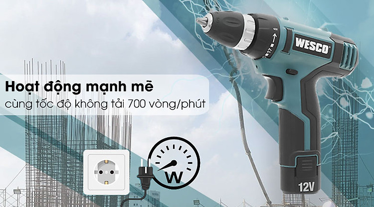 Máy khoan pin Wesco WS2532 - Tốc độ khoan