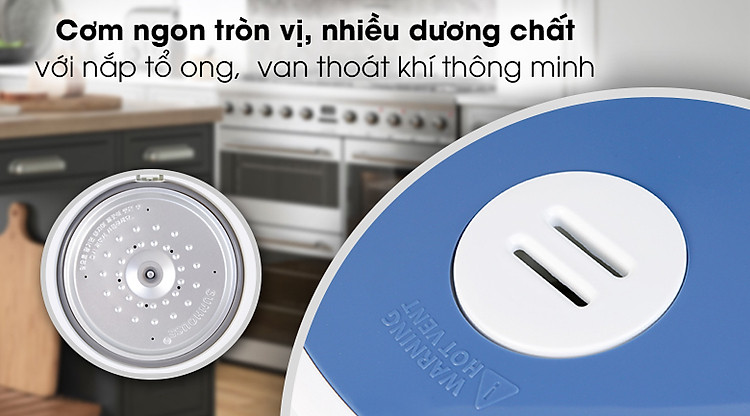 Nồi cơm nắp gài Sunhouse SHD8606 1.8 lít - Nắp nồi 2 lớp, bên trong có dạng tổ ong giữ nhiệt tốt, cơm ngon tròn vị