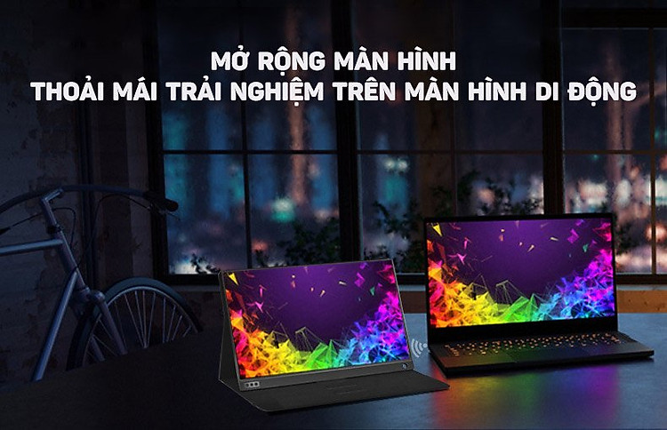 Màn hình di động tích hợp pin Aturos P15BT kết nối laptop, Mini PC, PC (Màu đen)