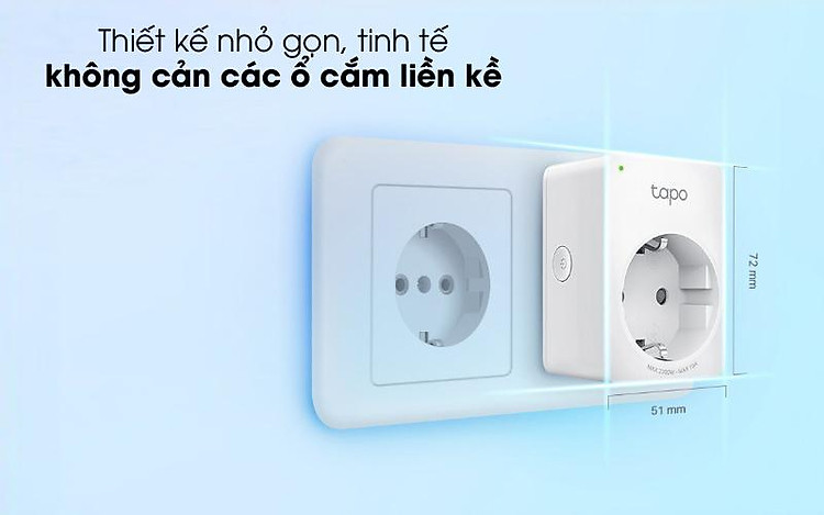 Nhỏ gọn - Ổ Cắm Điện Thông Minh 1 Lỗ TP-Link Tapo P100 Trắng