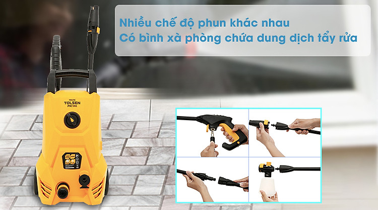 Máy phun xịt rửa áp lực cao Tolsen 79570 1400W - Vòi phun nhiều chế độ