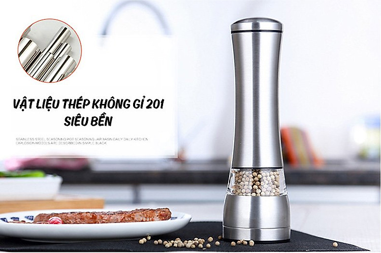 Máy xay tiêu, xay gia vị cầm tay bằng thép không gỉ Aturos ZX-S19