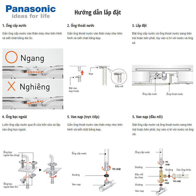 Máy rửa bát để bàn Panasonic NP-TH1WEVN có chức năng sấy khô, bảo hành 12 tháng chính hãng