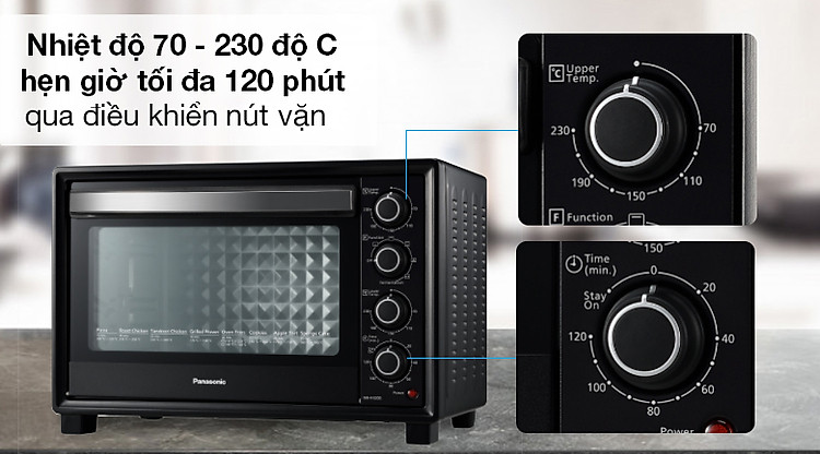 Điều khiển nút vặn - Lò nướng Panasonic NB-H3203KRA 32 lít