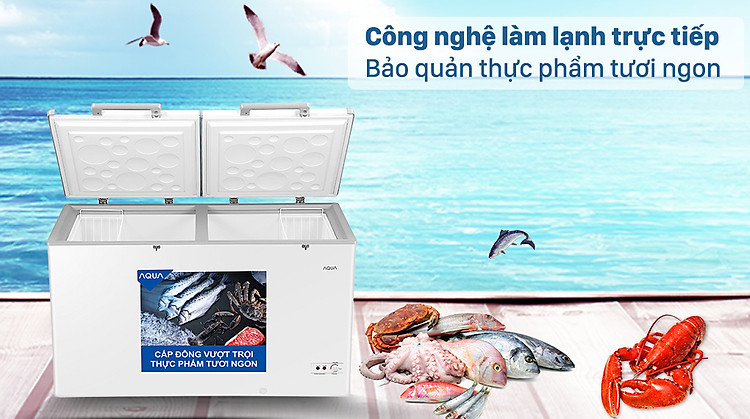 Tủ đông AQUA Inverter 319 lít AQF-C4201E - Công nghệ làm lạnh trực tiếp