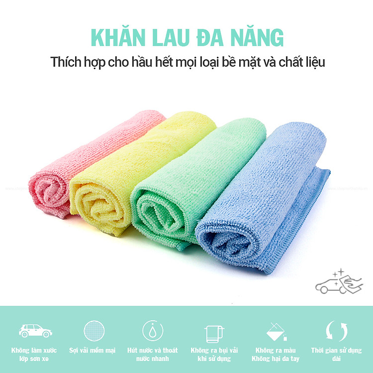 khăn lau microfiber cind màu lam (40 40cm) 2