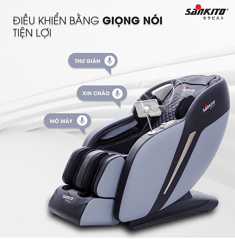 Ghế massage Sankito S-60 Plus Điều khiển bằng giọng nói hiện đại