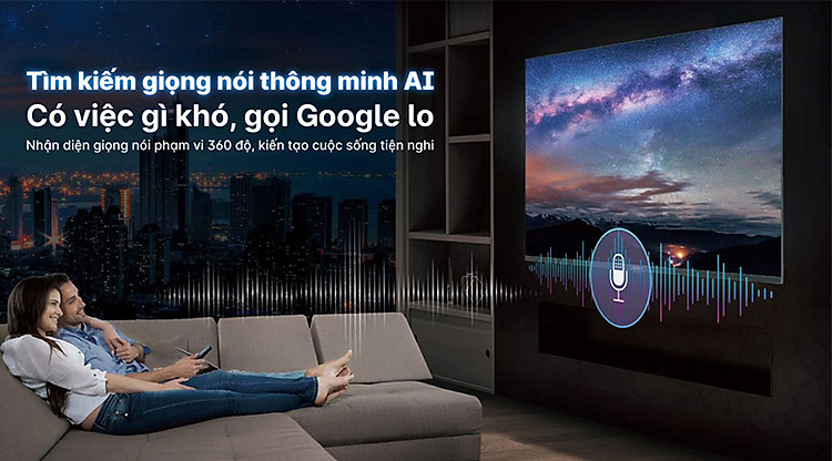 Tìm kiếm giọng nói thông minh - Android Tivi Aqua 4K 55 inch LE55AQT6600UG
