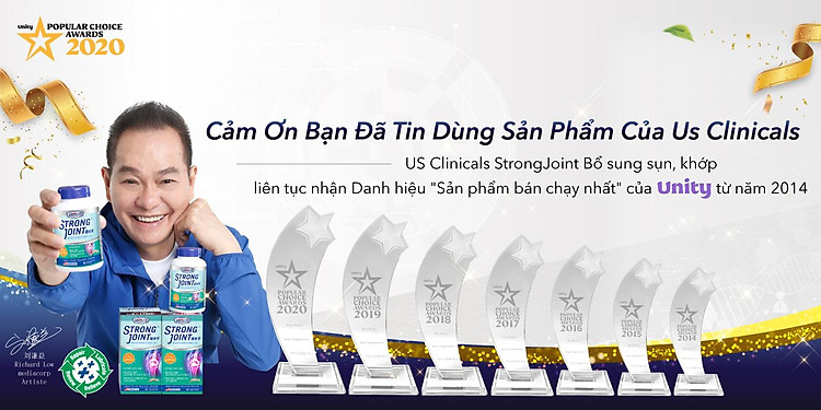 Viên Uống Bổ Sung Glucosamine Gấp Đôi, Cải Thiện Sụn, Khớp Giảm Nhức Mỏi Triệt Để US Clinicals StrongJoint Từ Mỹ - 80 Viên