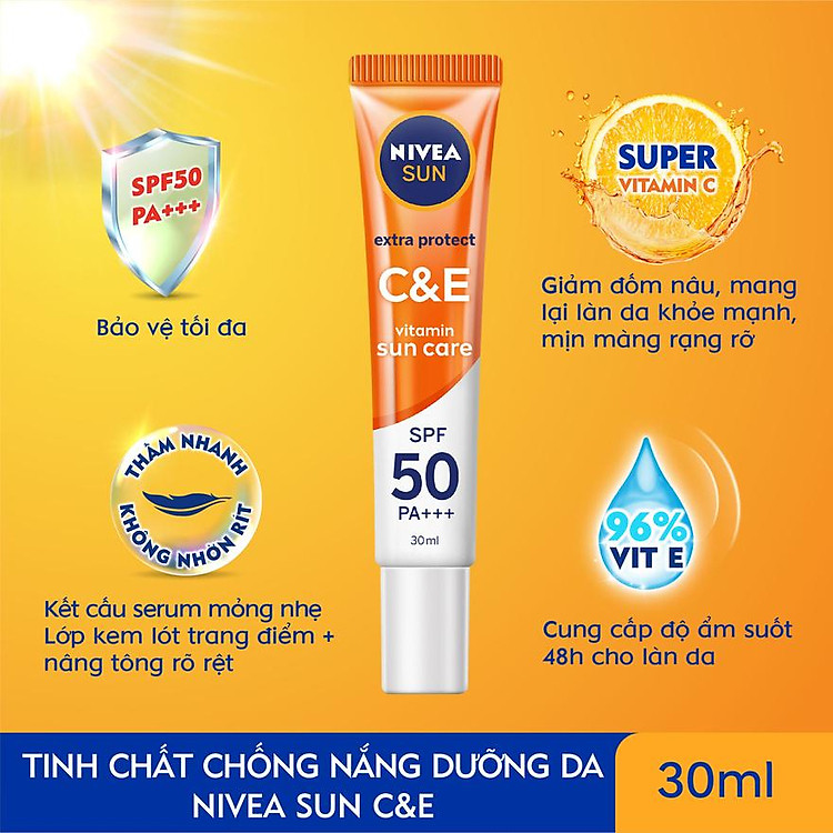 Serum Chống Nắng Nivea Sun Vitamin C&E SPF50 PA+++