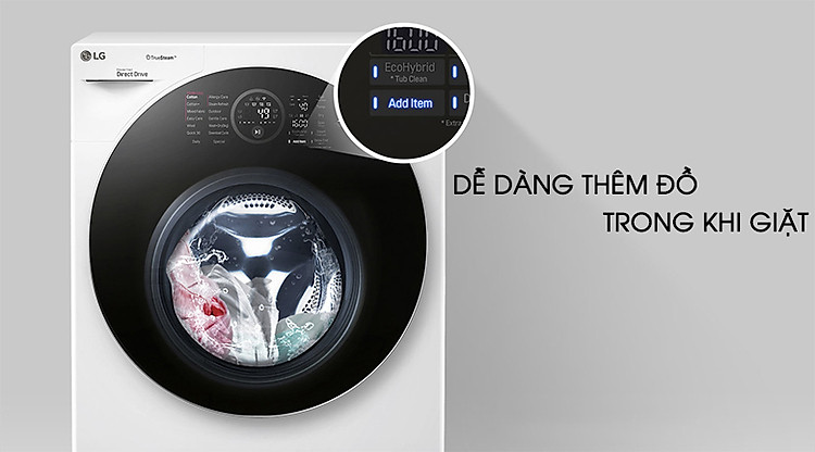 Thêm đồ trong khi giặt - Máy giặt sấy LG Inverter 10.5 kg FG1405H3W Thêm đồ trong khi giặt - Máy giặt sấy LG Inverter 10.5 kg FG1405H3W