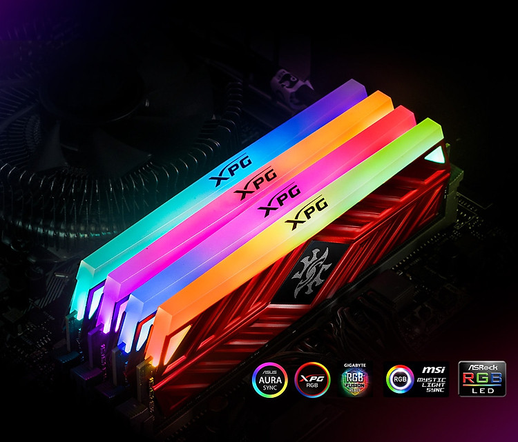 RAM PC ADATA DDR4 XPG SPECTRIX D41 32GB (2*16G) 3000 RED RGB