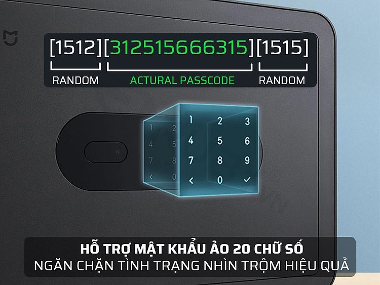 Két sắt thông minh hỗ trợ mật khẩu ảo 20 chữ số