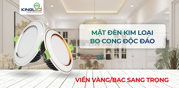 Mặt đèn bo cong vào mặt trần tạo sự liền mạch
