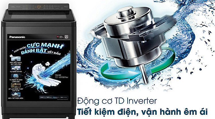 Máy giặt Panasonic Inverter NA-FD115X3BV lồng đứng - Vận hành êm ái, tiết kiệm điện năng