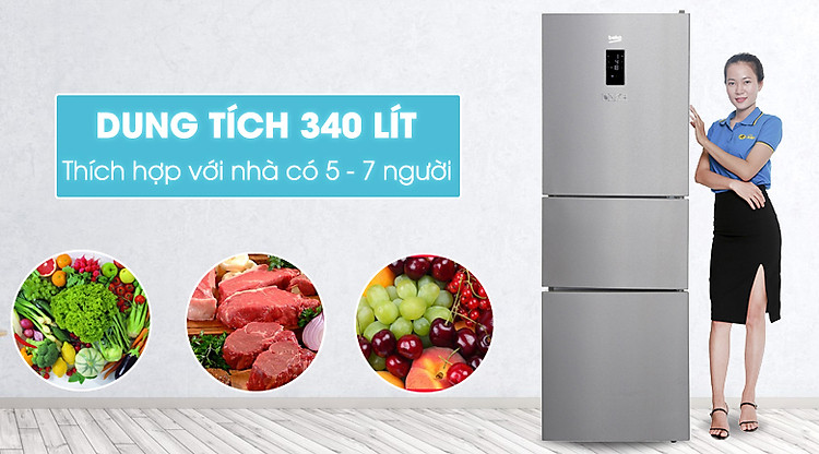 Tủ lạnh Beko 340 lít RTNT340E50VZX
