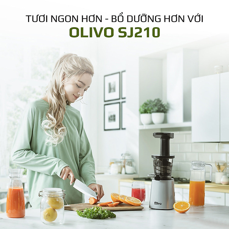 máy ép chậm olivo sj210 chính hãng làm kem không lo kẹt máy, ép nhanh kiệt bã 97%, hàng chính hãng 3