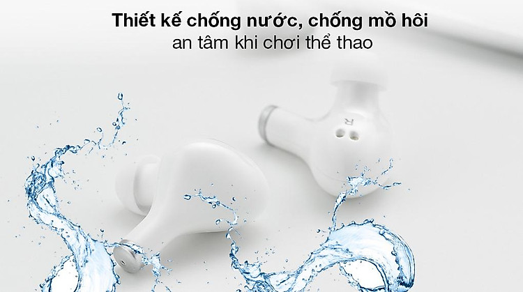 Tai nghe Bluetooth True Wireless Rapoo I300 Trắng - Có khả năng chống nước, chống mồ hôi tốt nên bạn hoàn toàn an tâm khi dùng nghe nhạc mỗi khi chơi thể thao