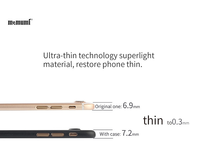 Ốp lưng nhám siêu mỏng 0.3mm cho iPhone 7 Plus chính hãng Memumi