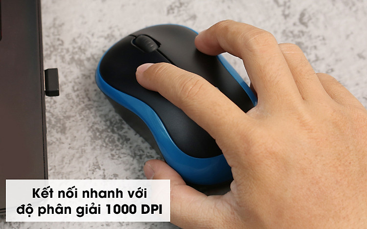 Chuột không dây Logitech M185 - Kết nối nhanh nhạy