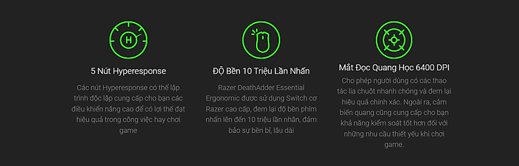 Chuột Razer DeathAdder Essential Ergonomic trắng (USB/Led White) (RZ01-03850200-R3M1) 3