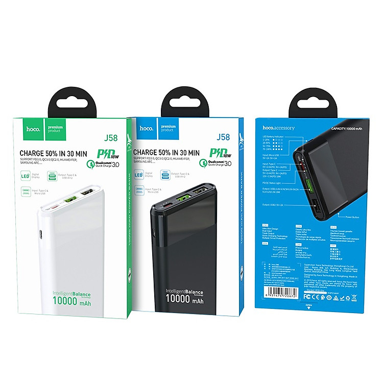 hoco j58 cosmo pd qc30 ngân hàng điện di động gói 10000mah