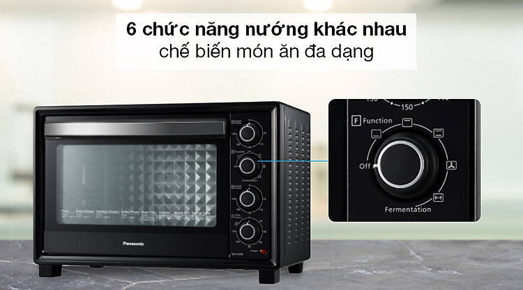 Lò nướng Panasonic NB-H3203KRA 32 lít - Thiết lập 6 chức năng nướng, chế biến món ăn đa dạng