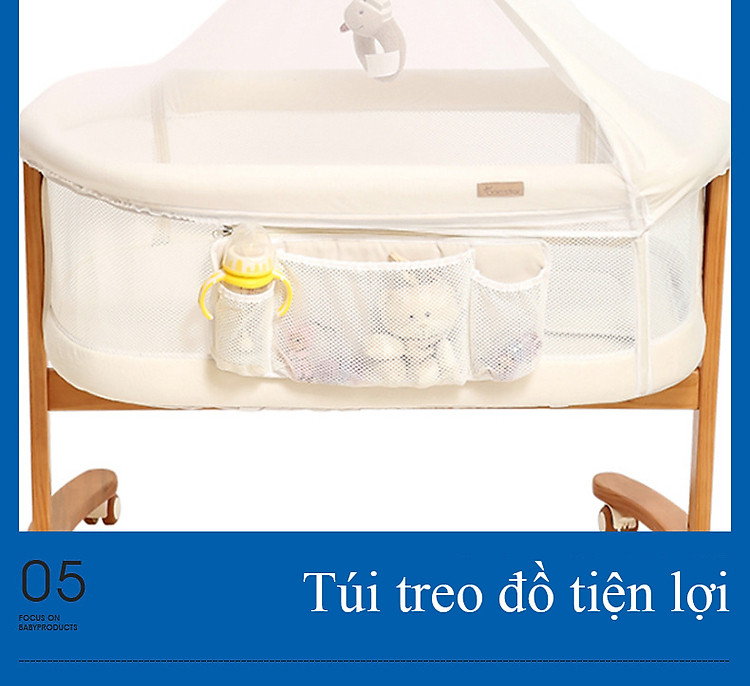 Nôi, cũi kề giường đa năng cho bé ONE kem Nôi, cũi kề giường đa năng cho bé ONE kem