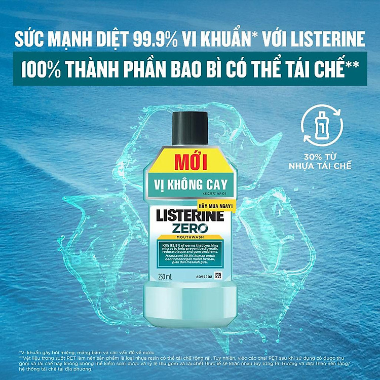 Listerine Coolmint Zero Alcohol Mouthwash 250ml - 2