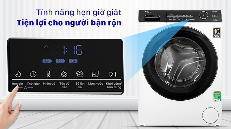 Máy giặt Aqua Inverter 9.0 KG AQD-A900F W - Tính năng hẹn giờ giặt tiện lợi cho người bận rộn Máy giặt Aqua Inverter 9.0 KG AQD-A900F W - Tính năng hẹn giờ giặt tiện lợi cho người bận rộn