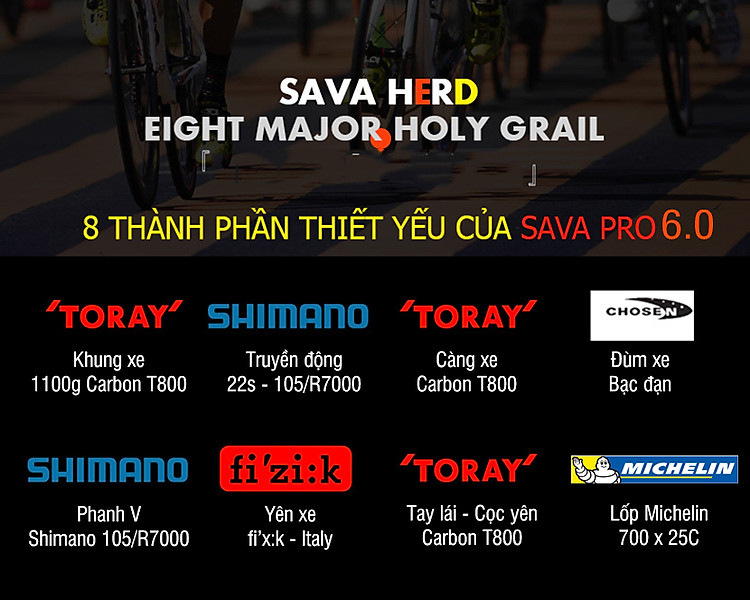 Bộ truyền động xe đạp đua Sava Pro 6.0