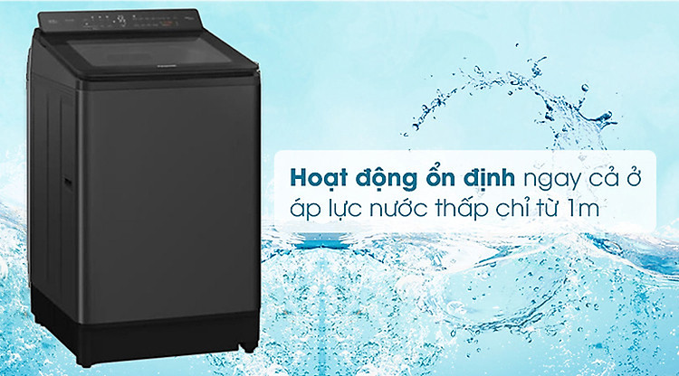 Máy giặt Panasonic Inverter 11.5kg NA-FD115V3BV lồng đứng - Hoạt động được ở áp lực nước thấp từ 1m
