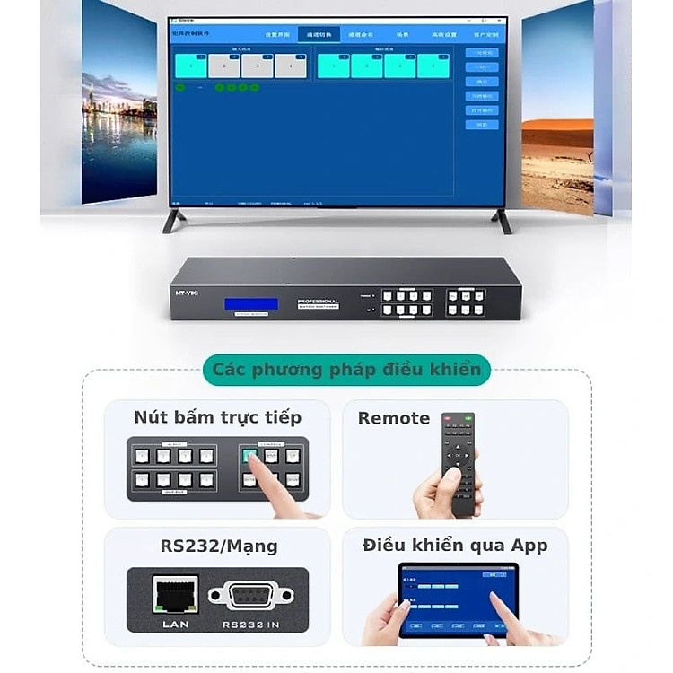 Bộ chuyển mạch HDMI Ma trận 4×4 Multi Viewer MT-ViKi MT-HD44L – Hỗ trợ 4K30Hz