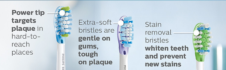 power tip targets plaque extra soft bristles gentle on gums stain removal bristles whiten teeth
