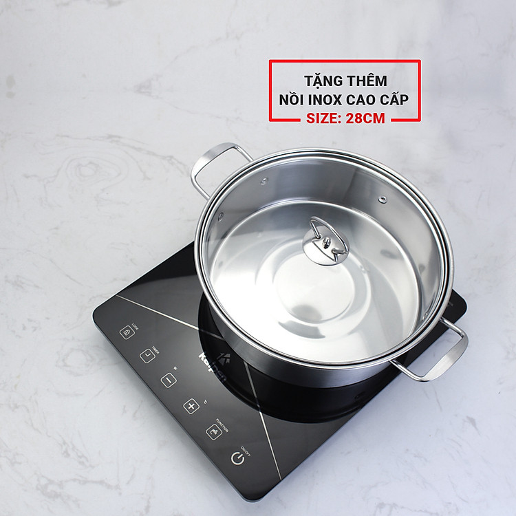 Bếp từ đơn cao cấp Kalpen ICK-1616 công suất 2200W tặng Nồi Inox 28cm