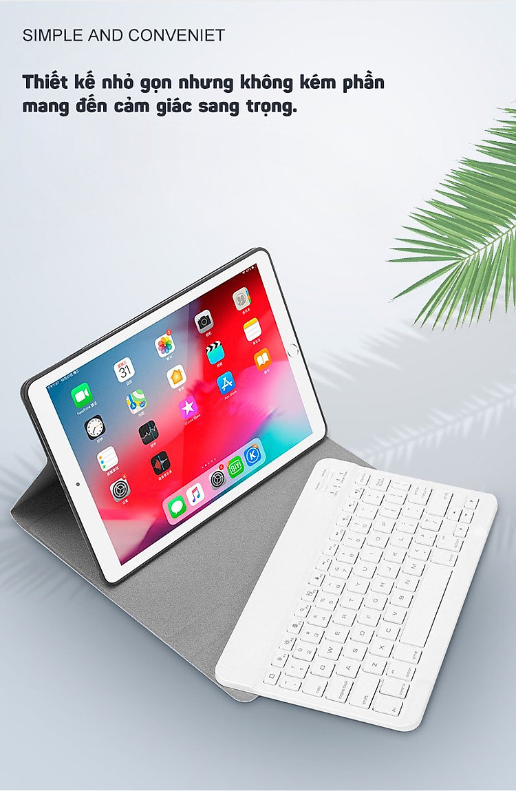 Bàn phím bluetooth kèm bao da cho iPad Mini 4/ Mini 5 có đèn led Aturos 1030D (Màu đen)