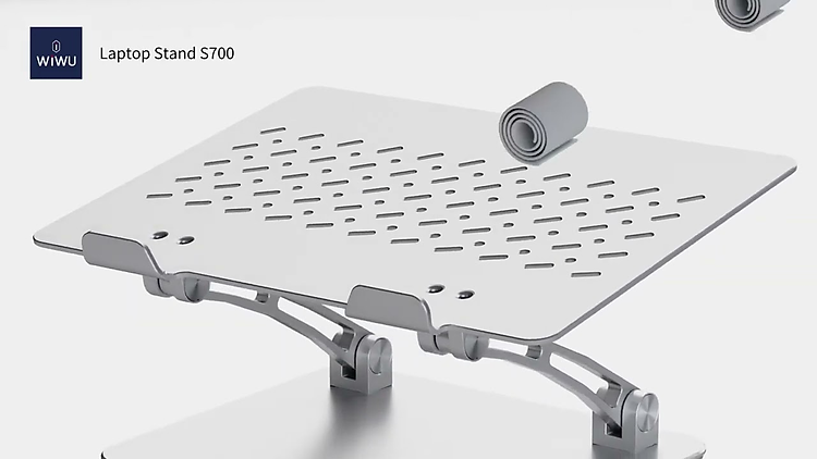 Giá đỡ tản nhiệt cho Macbook Laptop hiệu Wiwu S700 Adjustable Laptop Stand (Laptop 9 inch đến 17 inch giúp tản nhiệt, chất liệu nhôm nguyên khối, thiết kế công thái học chống mỏi cổ khi làm việc) - hàng nhập khẩu
