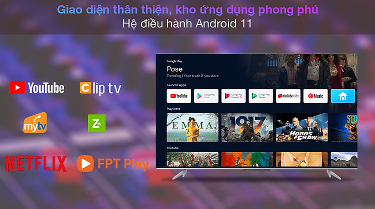 Android Tivi TCL 4K 55 inch 55P725 - Android 11